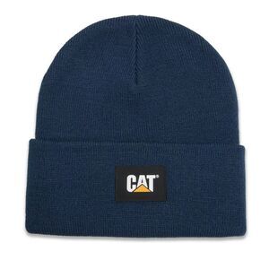 Caterpillar Cat Label Cuff Beanie Hat Detroit Blue